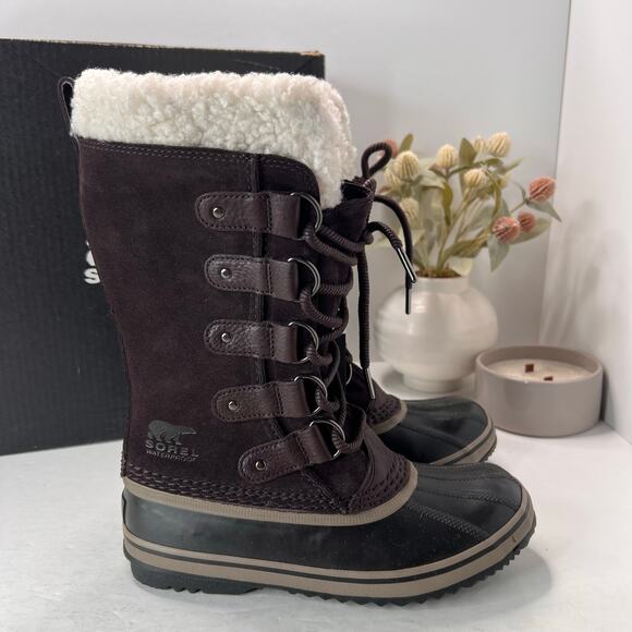 Sorel Joan of Arctic Suede Waterproof Boots New Cinder/Wet Sand Women 6.5 NWB - Picture 4 of 10